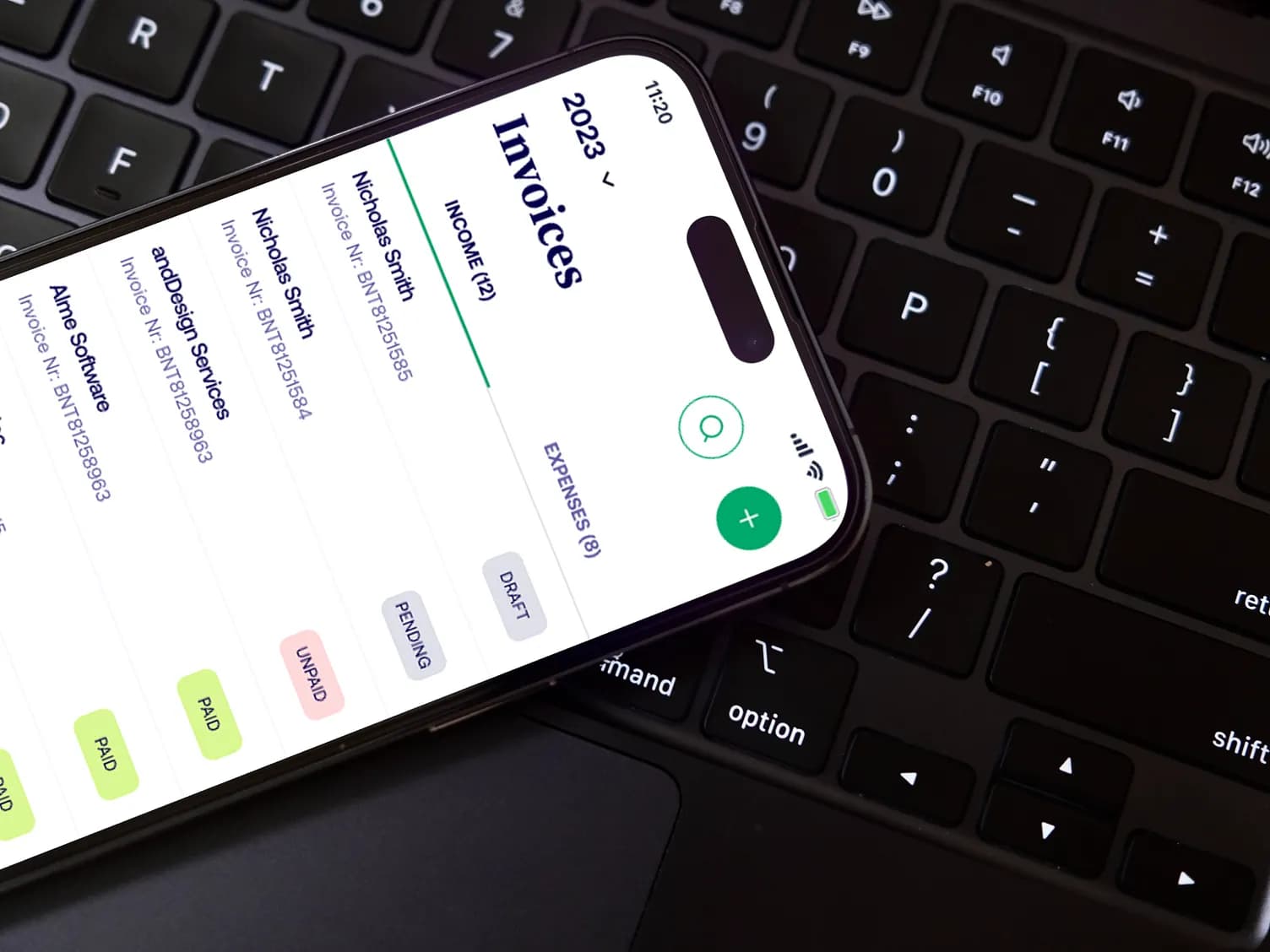 One clear financial view dashboard